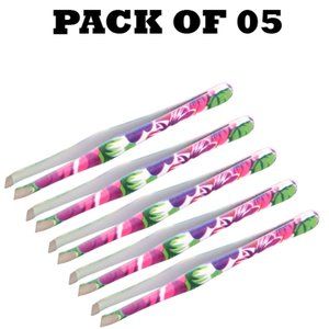 Forgica Professional Stainless Steel Paper Coated Tweezers Pack of 05
